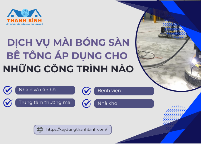 Những công trình nào phù hợp để mài bóng sàn bê tông?