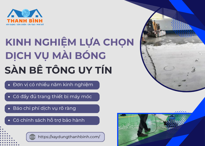 Có những tiêu chí nào để lựa chọn đơn vị đánh bóng sàn bê tông uy tín?