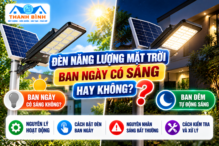 Đèn năng lượng mặt trời ban ngày có sáng hay không?