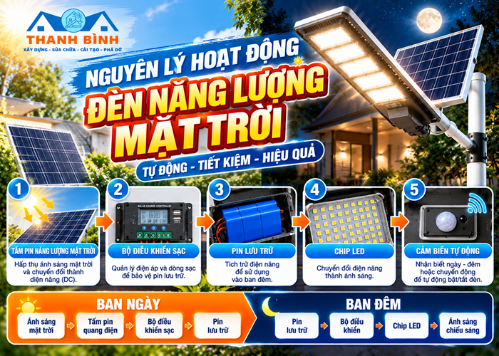 Nguyên lý hoạt động đèn năng lượng mặt trời chi tiết A–Z