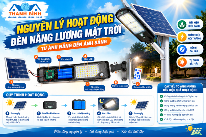 Nguyên lý hoạt động đèn năng lượng mặt trời chi tiết A–Z