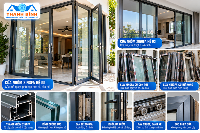 Thu mua cửa nhôm Xingfa cũ giá cao tại TPHCM, xem báo giá ngay