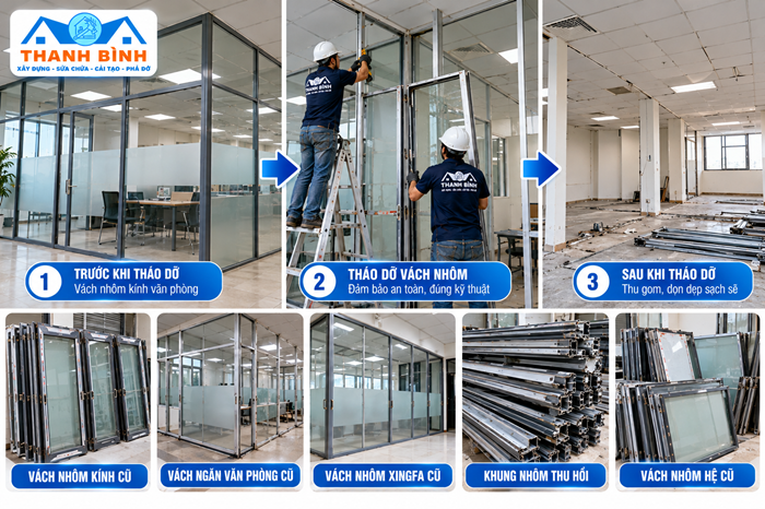 Thu mua vách nhôm cũ giá cao tại TPHCM, hỗ trợ tháo dỡ