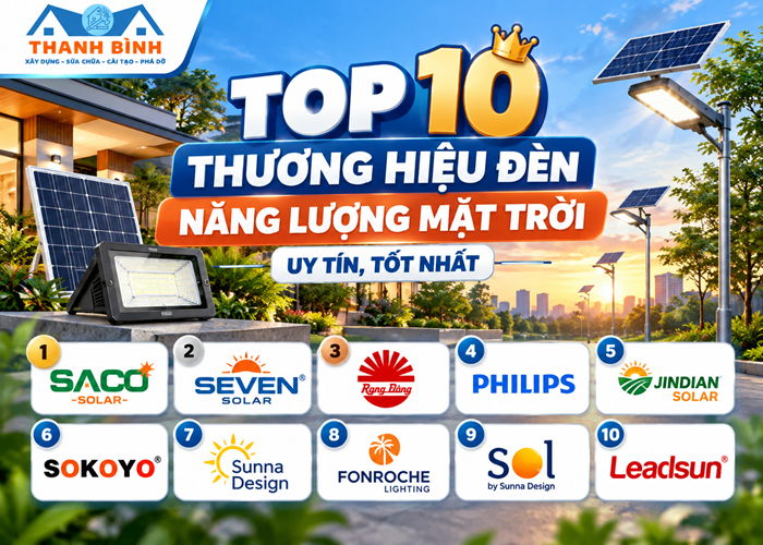 Top 10 thương hiệu đèn năng lượng mặt trời uy tín, tốt nhất